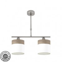 Distribuidor - Lâmpadas Diversas | Lâmpadas Modernas | LAMPARA CLOE 2XE14 NIQUEL/BLANCA-MADERA GRIS REGX43X14 CM Ref: 175452083
